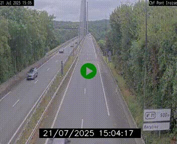 Webcam sur la N165 après le Pont de l'Iroise, à l'entrée de Brest