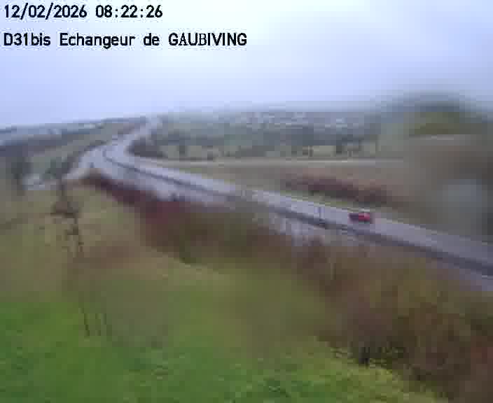 Dispositif d’observation sur D31bis (France) à Gaubiving, en direction de Sarreguemines, offrant une visualisation fiable des conditions de circulation.