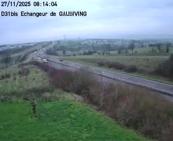 Dispositif d’observation sur D31bis (France) à Gaubiving, en direction de Sarreguemines, offrant une visualisation fiable des conditions de circulation.