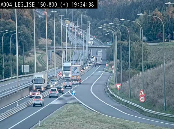 Caméra autoroute Belgique - Côte de Léglise, E411(A4) direction Luxembourg