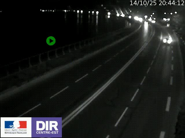 Webcam sur le quai Parjot à Vienne, aux Portes de Lyon, sur la Nationale 7, à la jonction avec le boulevard du Rhône-nord (D1407), caméra orientée vers Lyon