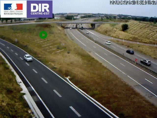 Webcam sur le contournement de Valence, sur la Nationale 7, caméra orientée vers Lyon