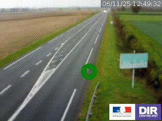 Webcam routière sur la RN7 à hauteur de Toulon-sur-Allier, entre Moulins et Vichy