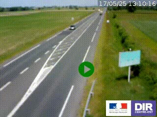 Webcam routière sur la RN7 à hauteur de Toulon-sur-Allier, entre Moulins et Vichy