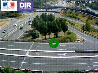 Webcam traffic à Grenoble-sud sur l'autoroute A480. Vue orientée vers l'entrée et la sortie de Grenoble