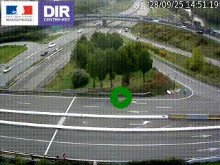 Webcam traffic à Grenoble-sud sur l'autoroute A480. Vue orientée vers l'entrée et la sortie de Grenoble
