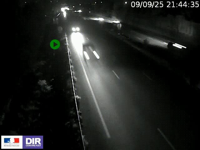 Webcam à Bron sur l'A43 à la jonction avec le boulevard périphérique de Lyon (D383). Vue orientée vers Lyon