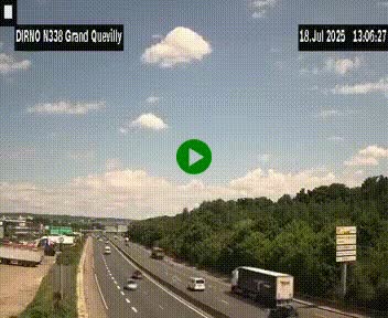 Webcam routière sur N338 à hauteur de Grand-Quevilly en périphérie de Rouen. Vue orientée vers Rouen