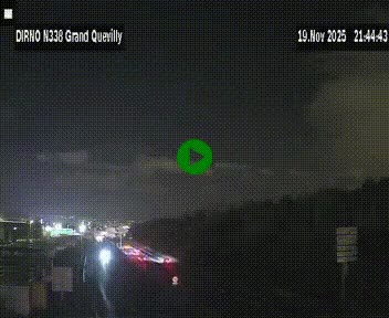 Webcam routière sur N338 à hauteur de Grand-Quevilly en périphérie de Rouen. Vue orientée vers Rouen