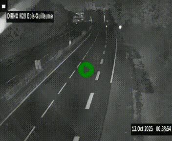 Webcam routière à hauteur de Bois-Guillaume en périphérie de Rouen. Vue orientée vers Rouen