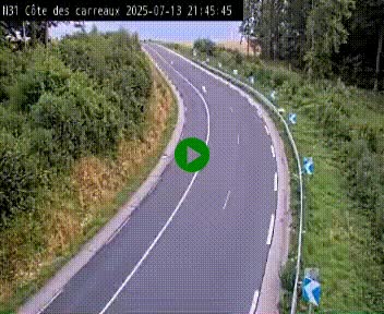 Webcam en haut de la Côte des Carreaux sur la N31 à Avesnes-en-Bray. Vue orientée vers Rouen