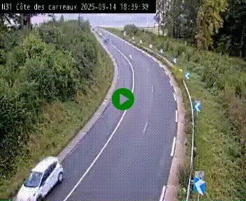 Webcam en haut de la Côte des Carreaux sur la N31 à Avesnes-en-Bray. Vue orientée vers Rouen