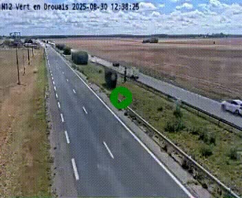 Webcam à hauteur de Vert-en-Drouais sur la N12, en périphérie de Dreux. Vue orientée vers Alençon
