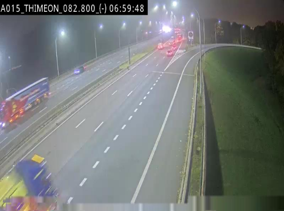 Caméra trafic Belgique - Thiméon - E42, jonction avec A54 (E420) direction La Louvière/Charleroi - BK 82.82