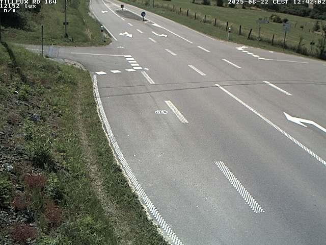 Webcam sur la RD164 à Tilleux. Vue orientée vers Neufchâteau