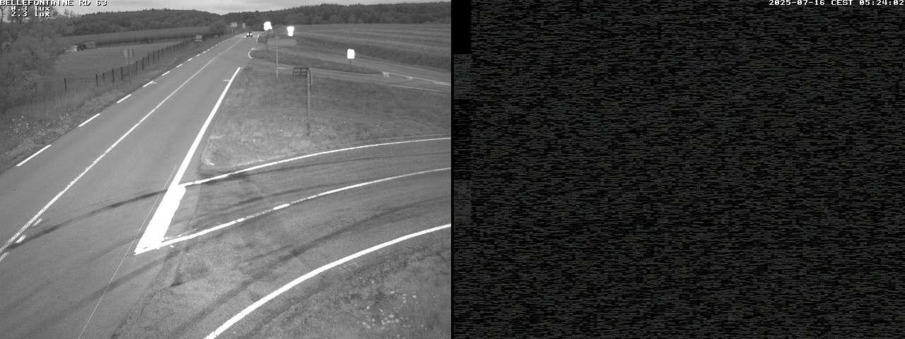 Webcam à Bellefontaine dans les Vosges à 552 mètres d'altitude sur la D63, à la jonction avec la D20A