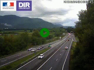 Caméra trafic à Meylan sur la Rocade-Sud de Grenoble en direction d'Aix-en-Provence