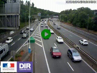 Caméra autoroute sur A6 - Valvert, près de Lyon, en direction de Paris, à hauteur de la sortie 36 Porte du Valvert