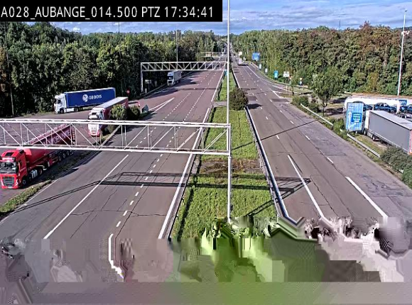 Webcam autoroute Belgique - Aubange - A28 direction Arlon - BK 14