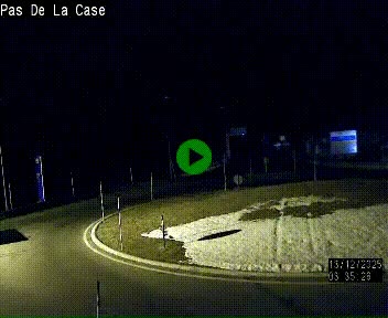 Webcam sur la N22 au niveau du poste frontière entre la France et Andorre à proximité de Pas de la Case à plus de 2000 mètres d'altitude