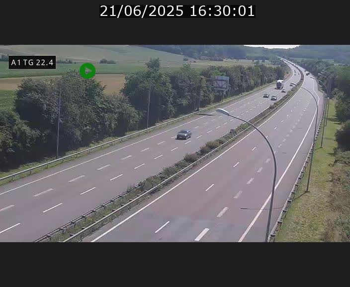 Traffic live webcam Luxembourg Flaxweiler - A1 direction Luxembourg - BK 22.4