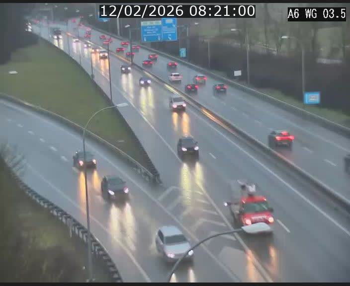 Traffic live webcam Luxembourg - Croix de Cessange - A6 - BK 3.5 - direction France/Allemagne