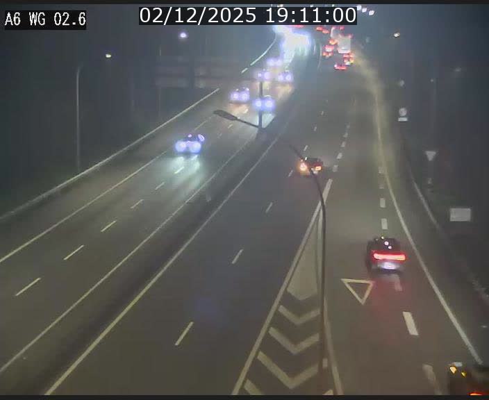 Traffic live webcam Luxembourg Croix de Cessange - A6 - BK 2.6 - direction France/Allemagne