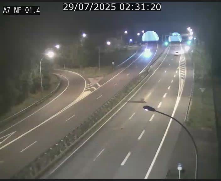 Caméra autoroute Luxembourg A7 - Echangeur Waldhaff - direction Tunnel Stafelter