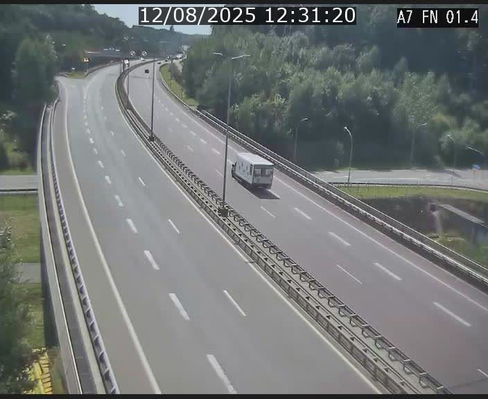 Caméra autoroute Luxembourg A7 - Tunnel Stafelter - direction Echangeur Grünewald