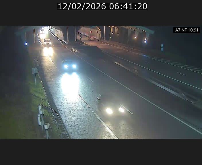 Caméra trafic Luxembourg - A7, Tunnel Gousselerbierg, entrée sud, direction Mersch