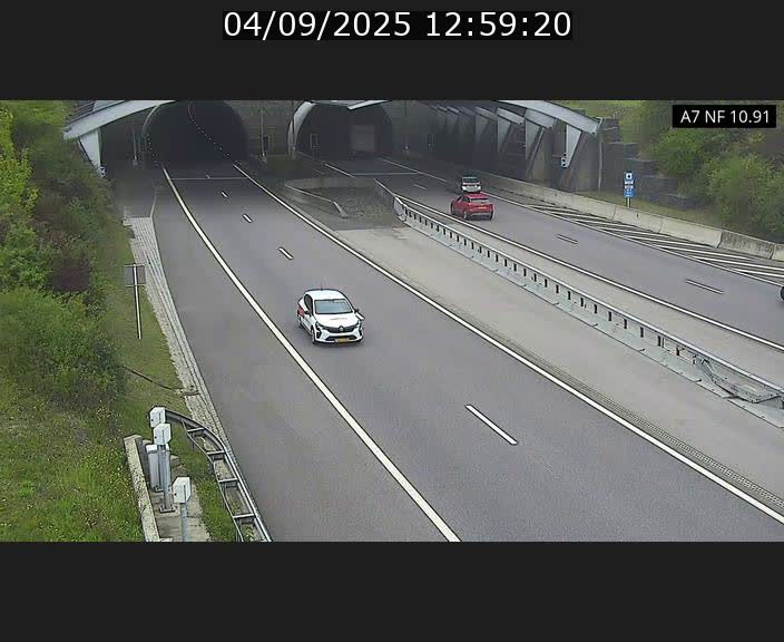 Caméra trafic Luxembourg - A7, Tunnel Gousselerbierg, entrée sud, direction Mersch