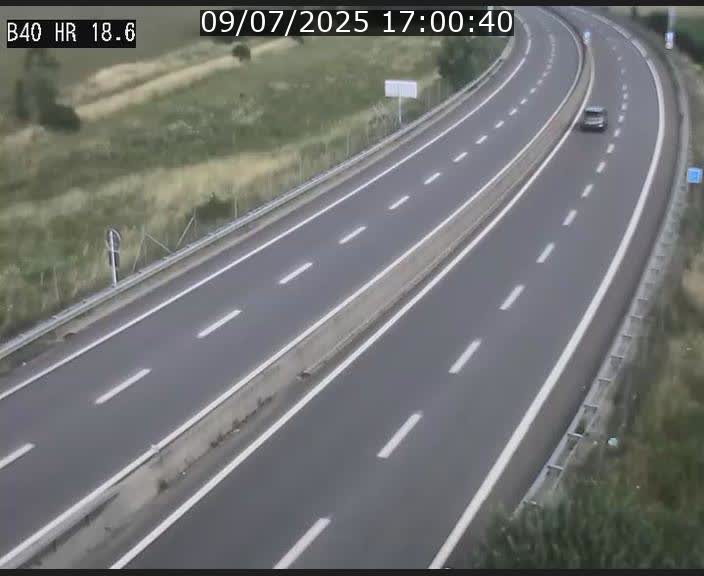 Webcam sur la route de liaison entre Micheville et Esch-Belval à la frontière entre le Luxembourg et la France. Vue orientée vers la Lorraine.