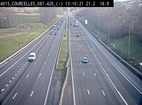 Webcam autoroute Belgique - Viesville - E42 direction Mons - BK 84.35