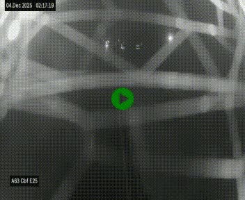 Webcam autoroute A63 en périphérie de Bordeaux au sud-est de la ville, en provenance du bassin d'Arcachon. Vue orientée vers Bordeaux