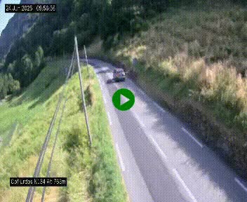 Webcam dans les Pyrénées Atlantique au niveau du col d'Urdos et du fort du Pourtalet sur la N134, en direction du Col et du tunnel du Somport, à 765 mètres d'altitude