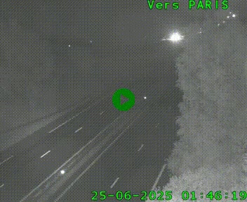 Caméra routière sur l'autoroute A20 au nord de Limoges, à la jonction avec la N520. Vue orientée vers Paris