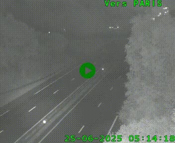 Caméra routière sur l'autoroute A20 au nord de Limoges, à la jonction avec la N520. Vue orientée vers Paris