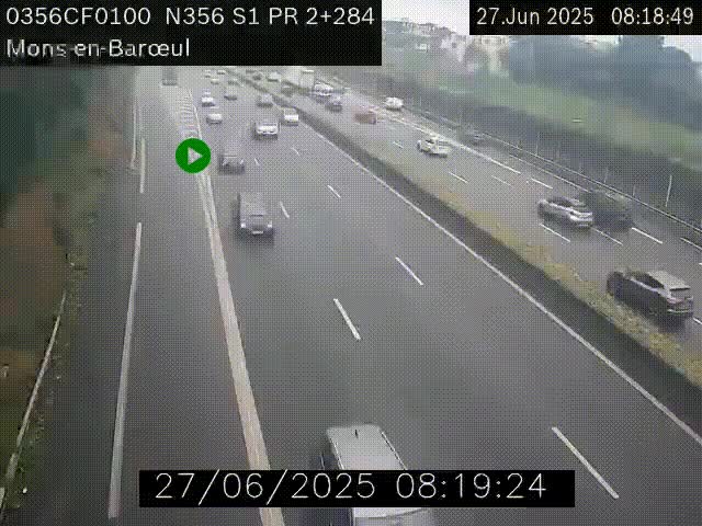 Webcam à l'entrée de Lille en direction du périphérique, à proximité de Mons-en-Baroeul sur la N356