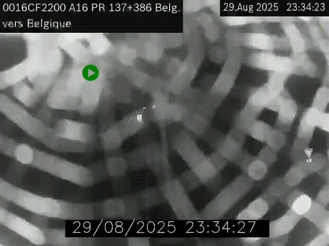 Webcam à la frontière franco-belge au niveau de Bray-Dunes/De-Panne sur l'autoroute A16. Vue orientée vers la Belgique
