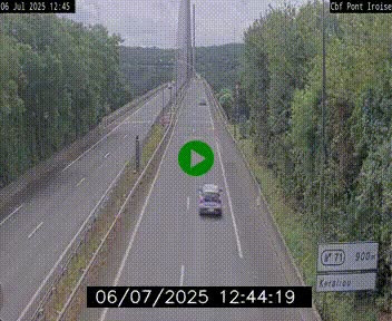 Webcam sur la N165 après le Pont de l'Iroise, à l'entrée de Brest