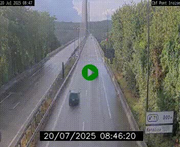Webcam sur la N165 après le Pont de l'Iroise, à l'entrée de Brest