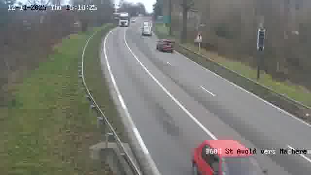 Webcam sur la D603 située à proximité de Saint-Avold. Vue orientée vers Macheren.