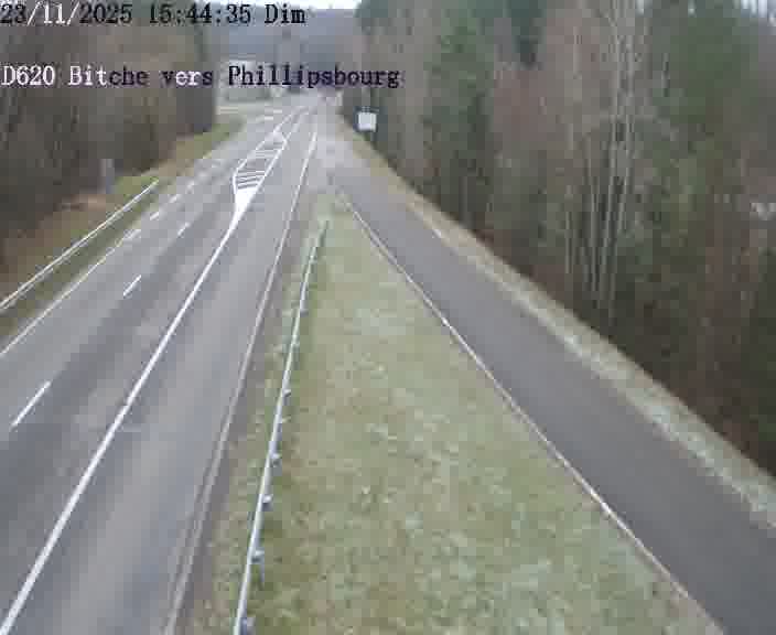 Webcam sur la D620, sur le contournement de Bitche. Vue orientée vers Philippsbourg