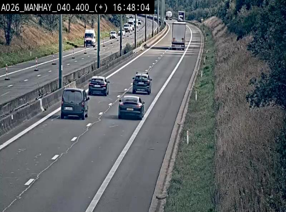 Webcam autoroute A26/E25 à hauteur de Manhay, avant la jonction avec la N651 en direction de Luxembourg - BK 40.4