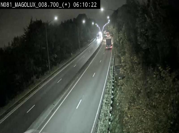 Webcam sur la N81 (E411) à hauteur de la jonction avec la N883. Vue orientée vers Longwy
