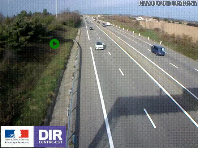 Webcam sur le contournement de Valence, sur la Nationale 7, à la jonction avec la N532, caméra orientée vers Grenoble