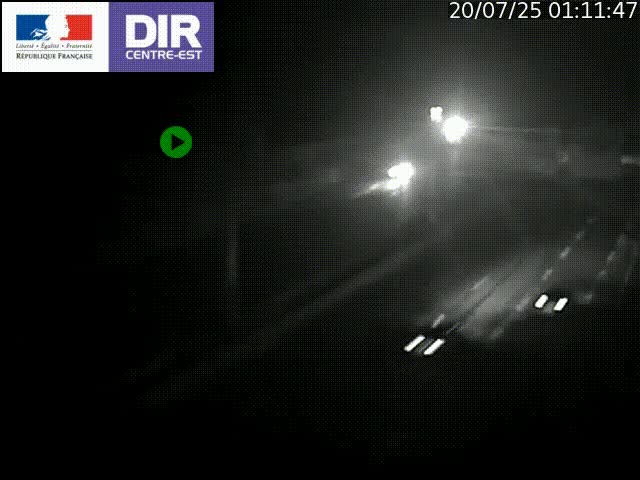 Caméra de circulation routière sur le boulevard périphérique Laurent Bonnevay de Lyon (D383) à hauteur de Bron, avant la jonction avec l'A43. Vue orientée vers l'échangeur