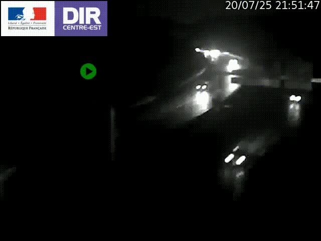 Caméra de circulation routière sur le boulevard périphérique Laurent Bonnevay de Lyon (D383) à hauteur de Bron, avant la jonction avec l'A43. Vue orientée vers l'échangeur