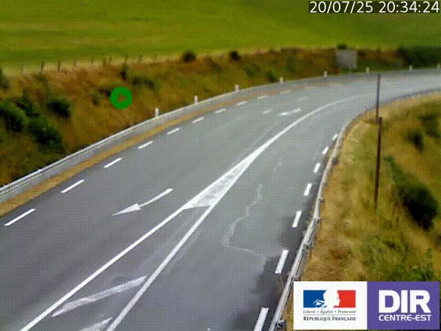 Webcam sur le col Pin Bouchain, vue orientée vers Roanne, en provenance de Lyon sur la nationale 7 (N7)