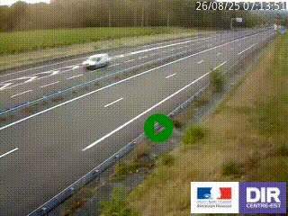 Webcam autoroute sur l'A77 à hauteur de Pouilly-sur-Loire en direction de Nevers